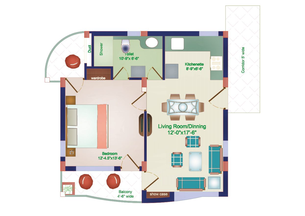 1 BHK 794 SQFT